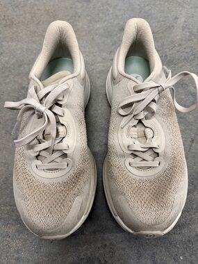 lululemon athletica Neutral Beige Knit Lace-Up Sneakers